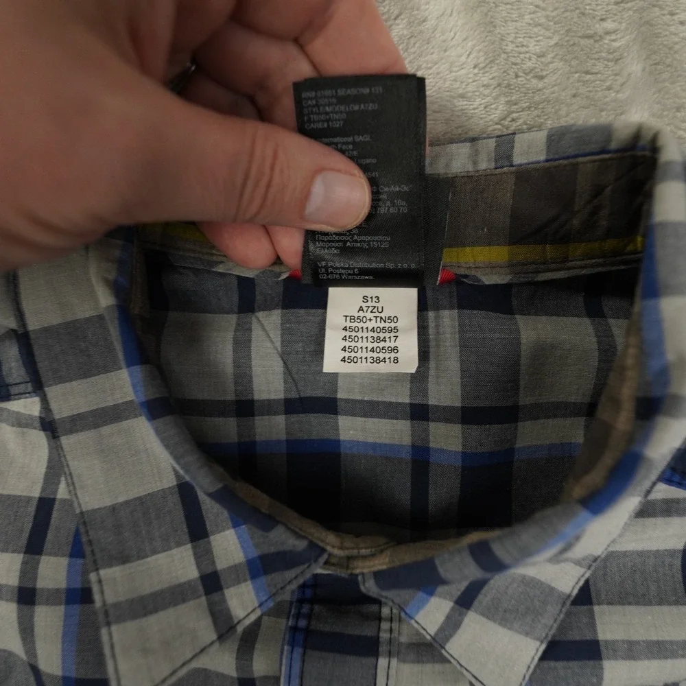 The North Face Button Up Shirt Men's Medium Grey‎ Plaid Outdoor Gorpcore